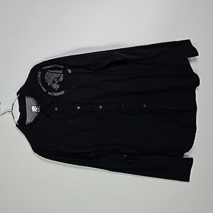 Metal Mulisha large black button down long sleeve shirt